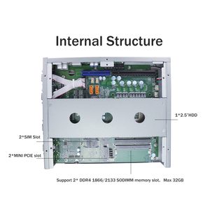 Multi slot ekspansi fanless industrial mini pc i3 i5 i7 1 * VGA + 1 * HD + 1 * DP 8 * USB3.0 pc Industri - Product Image 4
