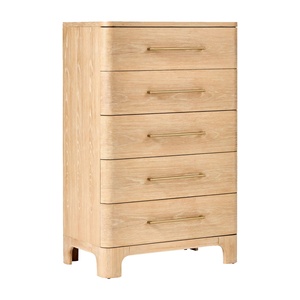 Cómoda de Madera de Diseño de Lujo con 5 Cajones, Cajonera Hecha a Mano en Madera de Roble - Product Image 1