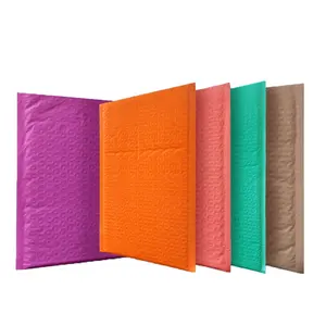 Bolsas de envelope matte personalizadas, envelopes de bolhas de laranja roxo, poly, bolha, mailer, joias, embalagem de roupas com logotipo