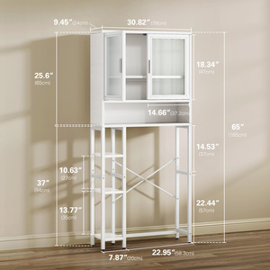 Étagère de rangement 3 niveaux <span class=keywords><strong>en</strong></span> <span class=keywords><strong>bois</strong></span> <span class=keywords><strong>pour</strong></span> salle de bain, à poser au-dessus des toilettes, gain de place - Product Image 2