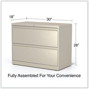 Alera 36\" X 18.63\" X 28\" Metal Lateral <b>File</b> with 2 Legal/Letter-Size <b>File</b> <b>Drawers</b> Putty Color - Product Image 4