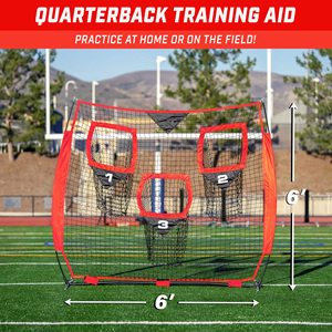 Équipement d'entraînement de football portable et pliable, filet de cible d'entraînement de rugby en acier et polyester 6'x6', filet de lancer détachable, sac de transport - Product Image 2