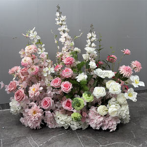 SMOOTH Wedding Events Party Stage Aisle Floor Decorative Blush Pink <b>Hydrangea</b> Flower Runner - Product Image 6