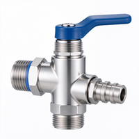 Vanne d'adaptation d'alimentation en eau RO en acier inoxydable SUS304 usinée CNC sur mesure, vanne à boisseau sphérique d'entrée pour osmose inverse, raccord NPT 1/4 3/8
