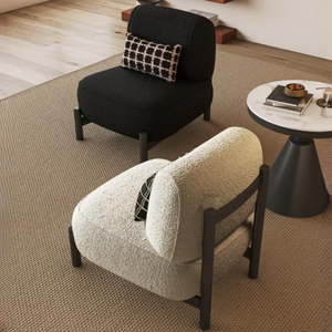 Antique Cream <strong>Sherpa</strong> Fabric Leisure <strong>Chair</strong> with Metal Legs for Bedroom and Living Room Casual Use-Modern Design - Product Image 3
