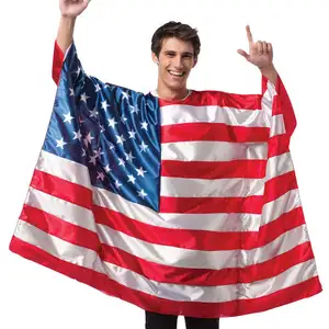 Jubah Bendera Amerika-Bendera As-Jubah Bendera Amerika Serikat-Perlengkapan Pesta AS