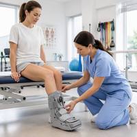 Botte orthopédique courte rembourrée et confortable, absorbant les chocs, pour la marche, soulagement de la douleur en cas de entorse de la cheville ou de lésion des ligaments.