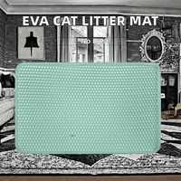 Tapis de litière pour chat en EVA en gros, spécial double couche, antidérapant, résistant à l'usure, anti-débordement, sans poussière, accessoire pour litières pour chat