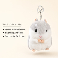 Porte-clés en peluche hamster mignon et moelleux, breloque en peluche douce, pendentif pour sac à main ou sac à dos
