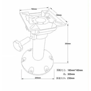 Base de siège de <span class=keywords><strong>bateau</strong></span> marin en aluminium réglable en hauteur avec pivotants - Product Image 2