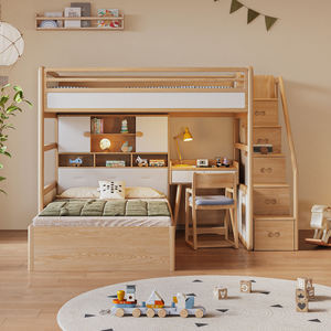 Cama combinada multifuncional Unidad pequeña Cama para niños <span class=keywords><strong>Debajo</strong></span> del <span class=keywords><strong>escritorio</strong></span> Doble Uno <span class=keywords><strong>con</strong></span> armario Cama alta y baja - Product Image 5