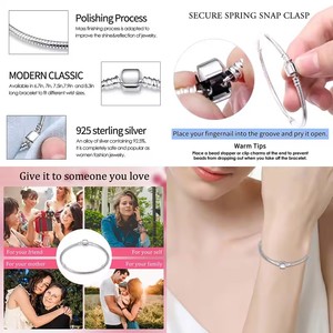 Nuevo en Original 925 pulsera <span class=keywords><strong>de</strong></span> <span class=keywords><strong>cadena</strong></span> <span class=keywords><strong>de</strong></span> serpiente <span class=keywords><strong>de</strong></span> plata se adapta a 3mm Original Charm Bead para mujeres pulseras <span class=keywords><strong>de</strong></span> corazón regalos <span class=keywords><strong>de</strong></span> joyería caliente - Product Image 6