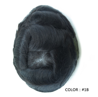 Perruque afro blonde suisse en soie pour hommes, mini perruque, toupet naturelle de couleur noire asiatique, afro-française, pour hommes