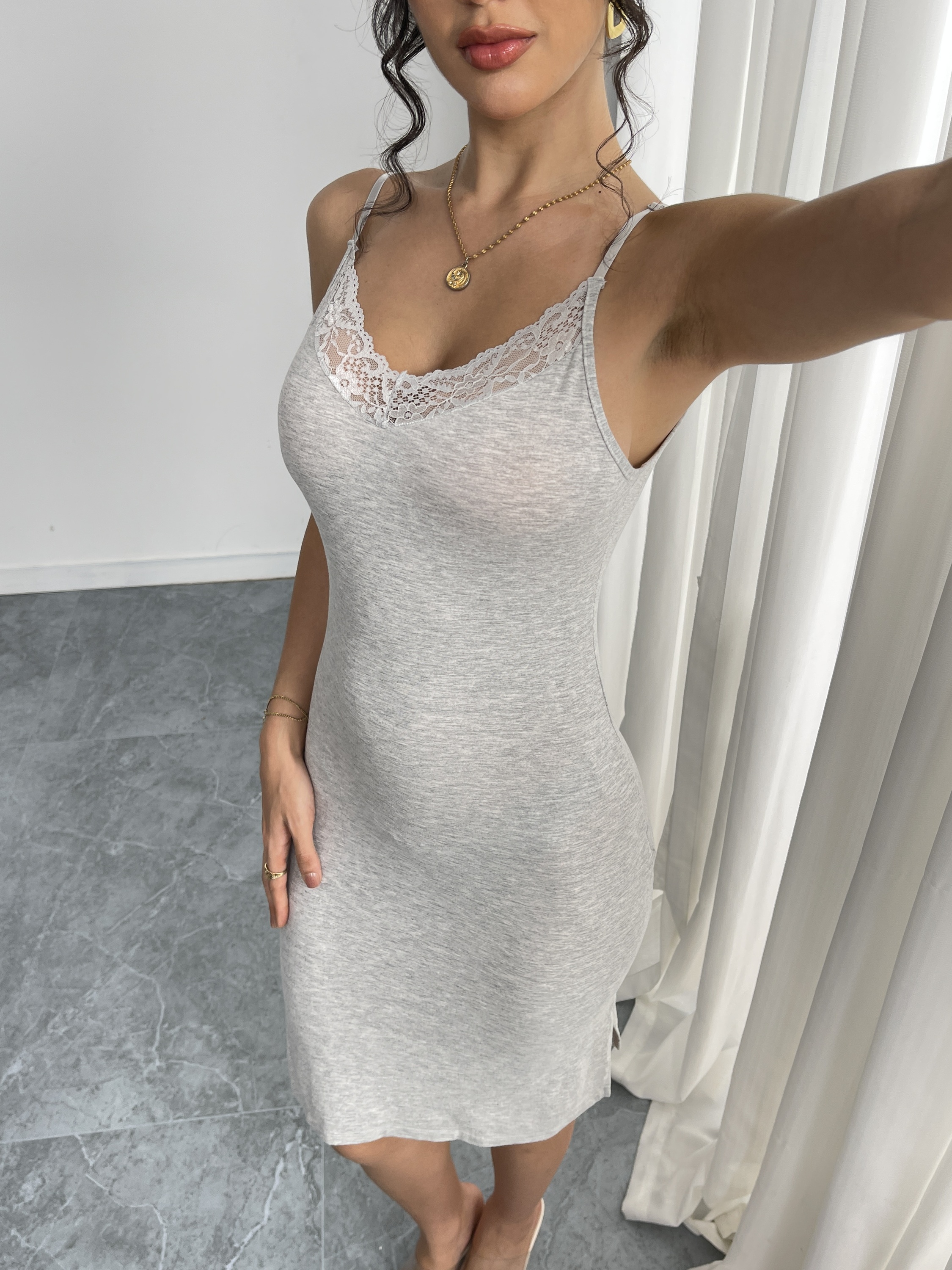 Backless Adjustable-Strap Shapewear Dress (F338): waistband, closure and adjustment-point detail