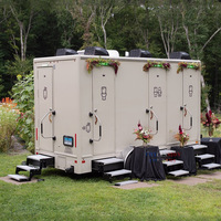 Remorque WC mobile de luxe climatisée à 4 postes, fabriquée sur mesure en Chine, pour extérieur, toilettes portables