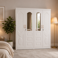 Armoire métallique à 4 portes pour vêtements, placard en acier imprimé, mobilier de maison