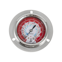 Flange Type Back Mount Refrigeration Pressure Gauge Stainless Steel Construction Class 1.6 Accuracy Liquid Filled Pressure Gauge