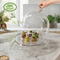 Dôme de service moderne en plastique PET haute transparence, forme cloche, style naturel, pour la conservation des aliments, anti-poussière, empilable, pour comptoir