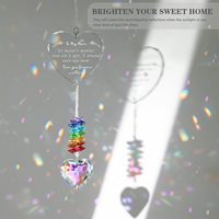 Attrape-soleil en cristal en forme de cœur à suspendre à la fenêtre, décoration d'intérieur, coffret cadeau pour anniversaire de sœur
