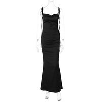 Robe Longue D'Été 2023 en Satin de Soie Sexy, Robe Maxi Élégante pour Femmes, Robe de Soirée sans Dos Moulante pour Club