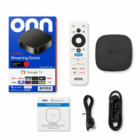 Boîtier TV intelligent Onn 4K Plus Android 14, décodeur 4K Quad Core, connectivité 5G, 2 Go de RAM, télécommande vocale pour lecteur multimédia en streaming