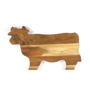 Tagliere da portata in legno di Acacia a forma di mucca vassoio per pane in legno massello piatto per salumi tagliere per Pizza tagliere per formaggi in legno - Product Image 2