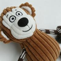 Jouet pour chien en peluche Monkey Rope, jouet à mâcher interactif en velours côtelé doux avec nœuds de corde durables pour chiots, chiens de petite et moyenne taille
