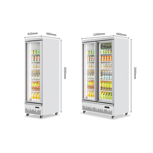 Vitrine réfrigérée commerciale 930L, refroidisseur de boissons à montage supérieur, réfrigérateur vertical à double porte vitrée pour supermarché **2-10 - Product Image 2