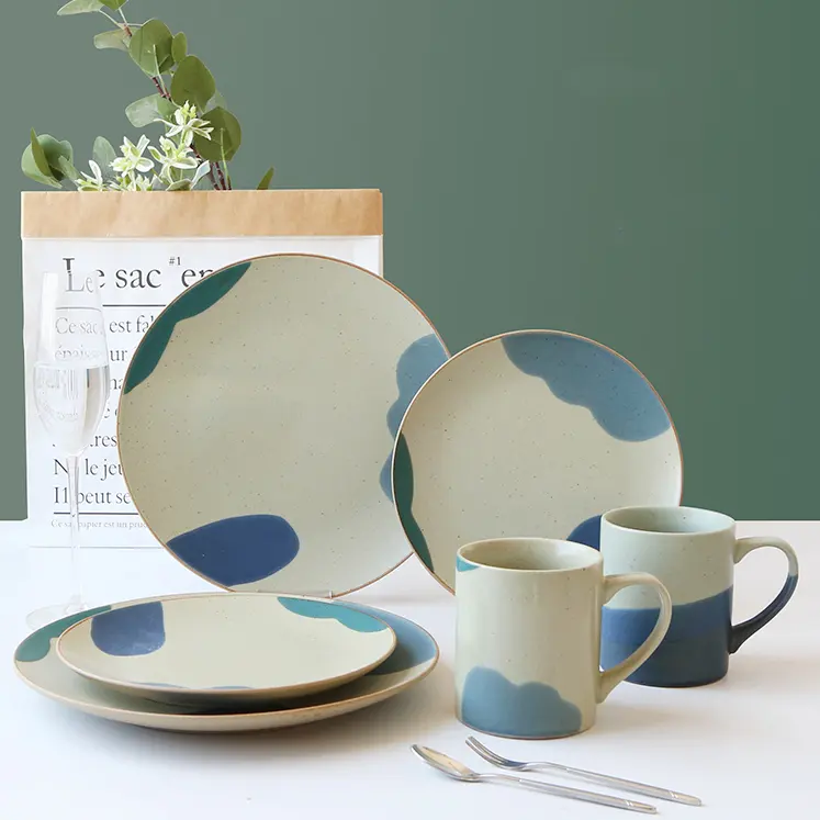 new -arrival unique design modern decorative home goods dining table plate and bowl nordic ceramic dinner set