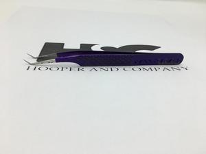 Pinzas moradas de 45 grados para extensión de pestañas de visón, pinzas de punta fina con logotipo personalizado, pinzas sostenibles de gran oferta, agarre fuerte - Product Image 2