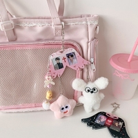 Acryl-Kartenhalter mit kleinen Flügeln, doppelseitig, für Studenten, 1-Zoll-Ausweisschein-Aufbewahrungstasche, Rucksack-Display, Valentinstag, Neujahr