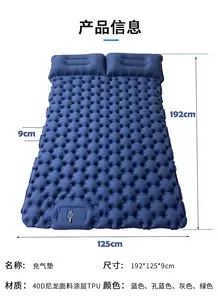 2 Person Ultralight Wide Inflatable Sleeping Pad Self Inflating Camping Mat Sleeping Air Mattress Bed With Pillow