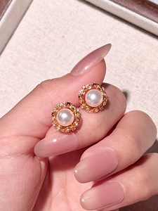 UM Jewelry 925 Sliver Moonlit Treasure Freshwater Pearl and Zircon Earrings For Unisex Anniversary Daily Gift - Product Image 5