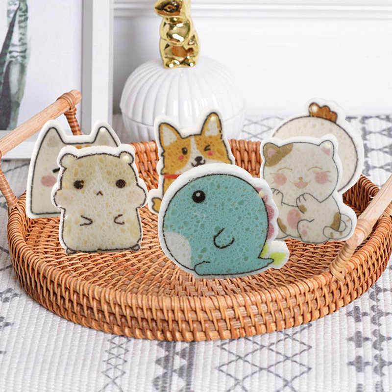 Оптовая продажа, мягкие комфортные сжатые Целлюлозные губки для уборки кухни