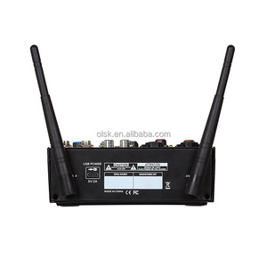 Clavax CLMC-GT40 Professional 2 Microfone HandHeld sem fio e 5 canais <span class=keywords><strong>Mixer</strong></span> de áudio Digital Set para Stage Home Entertainment - Product Image 5