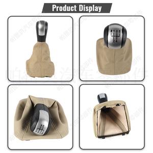 Pomo de palanca de cambios de 5 velocidades para Skoda Octavia A5, diseño ergonómico de cuero plateado para coches Skoda - Product Image 4