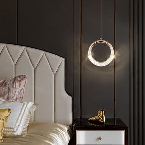โคมไฟแขวนข้างเตียงขนาดเล็กสไตล์หรูหราทันสมัย โคมไฟติดผนังทรงกลมขนาดกลางสำหรับห้องนอน - Product Image 6