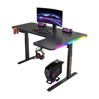 Table de jeu convertible en métal avec pieds réglables en hauteur, tapis anti-fatigue et rangement dissimulé
