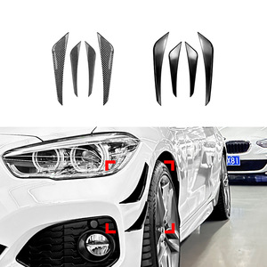 Bmw 1 Series F20 F21 M Sport Front Bumper Side Air Blaster <b>Decals</b> Carbon Fiber Texture Piano Black Adhesive <b>Car</b> Stickers - Product Image 1