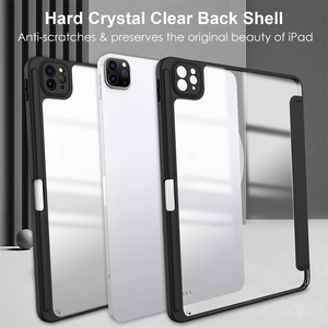 Étui souple en TPU+PC avec support pour stylet et coque transparente en acrylique pour <span class=keywords><strong>iPad</strong></span> Air <span class=keywords><strong>11</strong></span> M2 2024, Air 4 5 10.9 <span class=keywords><strong>pouces</strong></span>, <span class=keywords><strong>Pro</strong></span> <span class=keywords><strong>11</strong></span> 2022 <span class=keywords><strong>2021</strong></span>, Smart Flip en cuir - Product Image 2