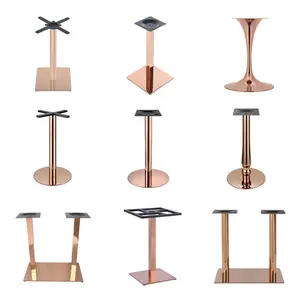 Rose Gold Table Base Multiple Style Custom Size Heavy Duty Modern Gold Rose Gold Table Base for Restaurant Cafe Club Pub Legs