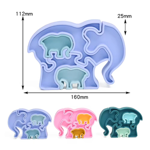 Jouet puzzle en silicone écologique non toxique en forme d'éléphant pour bébés <span class=keywords><strong>de</strong></span> 2 à <span class=keywords><strong>4</strong></span> ans, activité éducative d'apprentissage - Product Image 4