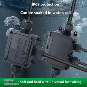Caja de conexiones de PC ignífuga IP68 impermeable al aire libre, conexiones de cable de bisagra de tres vías subterráneas enterradas en agua sumergida - Product Image 3