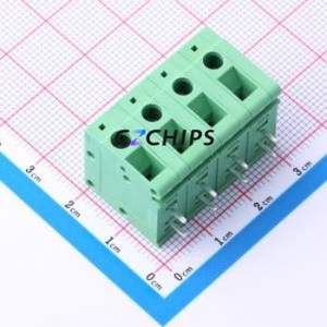 JL105R-75004G01 Screw Terminal Block Bent Lead Through Hole,P=7.5mm Connector 1x4P 7.5mm Green Right Angle Insert - Product Image 1