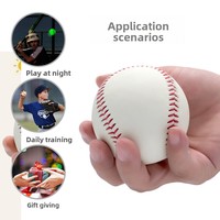 Balle de baseball lumineuse de 9 pouces, réglementaire, qui brille dans le noir, en cuir, pour l'entraînement nocturne, souvenir, cadeau pour les fans de baseball