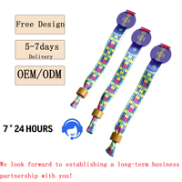 Pulsera de Sublimación RFID de Poliéster con Código Láser Diferente en Tela y Etiqueta Redonda de PVC Rígido para Eventos y Promociones