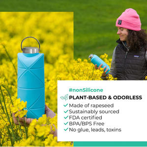 Botella de Agua Plegable de Silicona <span class=keywords><strong>Eversoul</strong></span>, Libre de BPA, No Tóxica, Ligera, para Niños, Adultos, Viajes, Campamento, Gimnasio, Oficina - Product Image 4