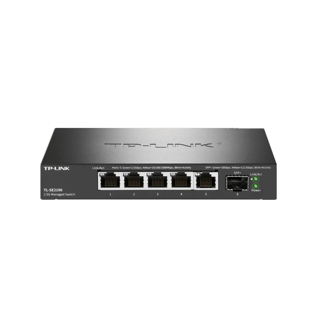 TP-LINK TL-SE2106 10 Gigabit SFP 2.5G Ethernet Port Remote Enterprise Cloud App Managed FTTH/FTTX Switch