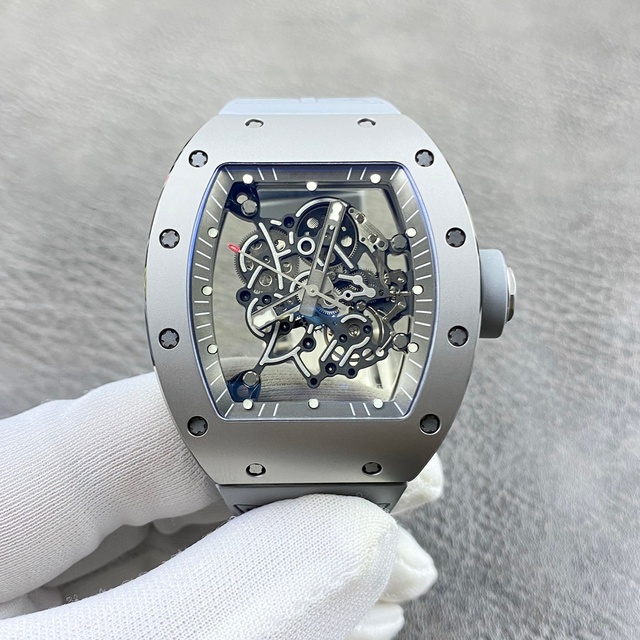 Premium Quality Noble Low Key Luxury Bespoke Limited Edition Titanium Tourbillon Skeleton Movement Grey Rubber Strap Watch
