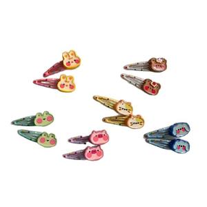 Barrettes à cheveux en plastique pour enfants, mignonnes, motif dessin animé, écologiques, colorées à pois, pour bébés, 5*3.5cm, pour cheveux lâches - Product Image 6